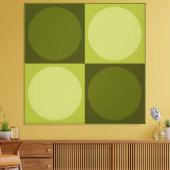 70s Checks and Circles Green Leinwanddruck (Insitu (Wohnzimmer))