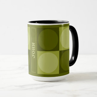 70s Checks and Circles Green Tasse