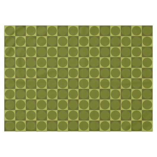 70s Checks and Circles Green Tischdecke (Vorderseite (Horizontal))