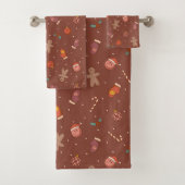 70s Christmas Towels Peace Love Pastel Comfort Badhandtuch Set (Insitu)