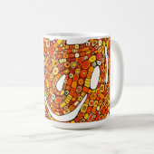 70s Colors Red Orange Yellow Abstract Design Kaffeetasse (VorderseiteRechts)