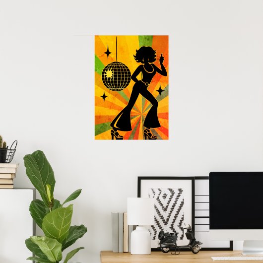 70s Disco Dancer Retro Poster (Heimbüro)