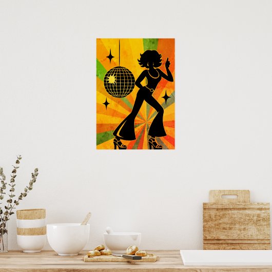 70s Disco Dancer Retro Poster (Küche)