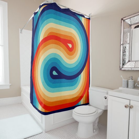 70s Double Wave Duschvorhang (Beispiel)