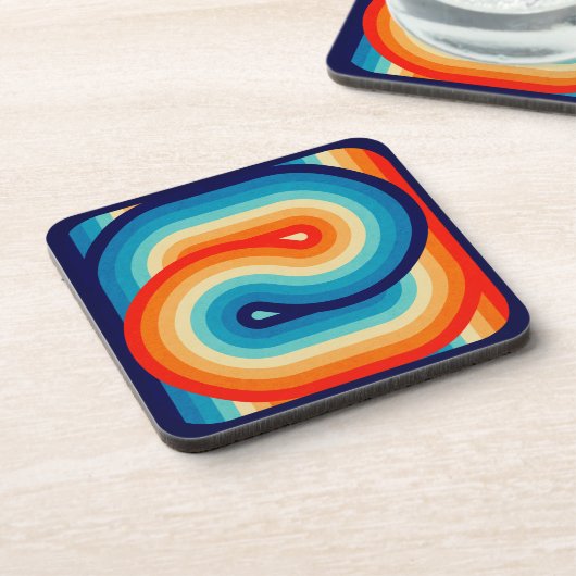 70s Double Wave Getränkeuntersetzer (Linke Seite)