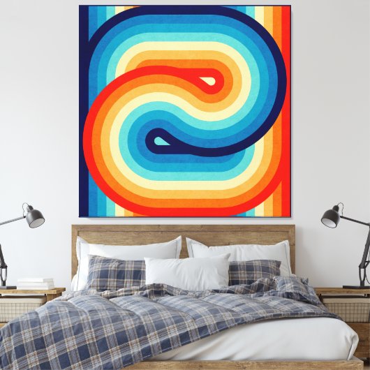70s Double Wave Leinwanddruck (Insitu (Schlafzimmer))