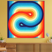 70s Double Wave Leinwanddruck (Insitu (Wohnzimmer))