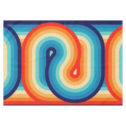 70s Double Wave Tischdecke (Vorderseite (Horizontal))