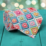 70s Granny Square Crochet Necktie Krawatte<br><div class="desc">This unique necktie features a vibrant 70s-inspired design, crafted with intricate granny square crochet. It's a bold and stylish statement piece, perfect for adding a touch of retro charm and handmade artistry to any outfit. The warm, inviting colors and textured pattern make it a conversation starter, suitable for both casual...</div>
