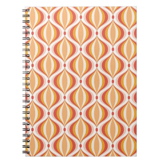 70s nostalgia notebook groovy optical pattern notizblock (Vorderseite)