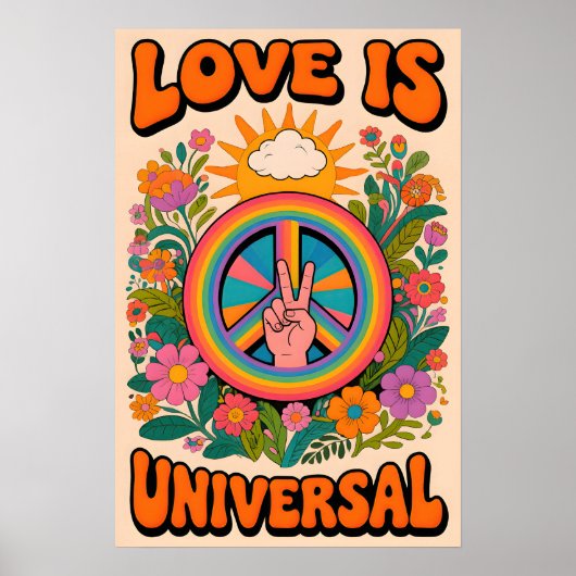 70s Peace symbol  Pop Art Poster (Vorne)