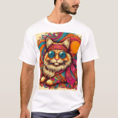 70's psychedelic cat T-Shirt (Vorderseite)