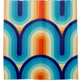 70s Rainbow Curves Duschvorhang (Vorderseite)