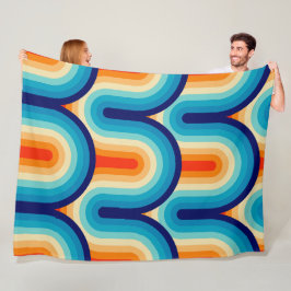 70s Rainbow Curves Fleecedecke