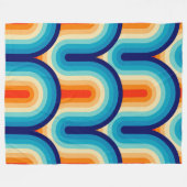 70s Rainbow Curves Fleecedecke (Vorderseite (Horizontal))
