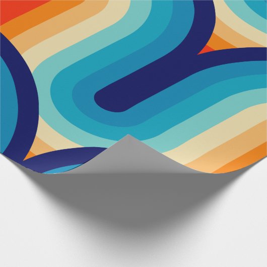70s Rainbow Curves Geschenkpapier (Ecke)