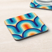 70s Rainbow Curves Getränkeuntersetzer (Linke Seite)