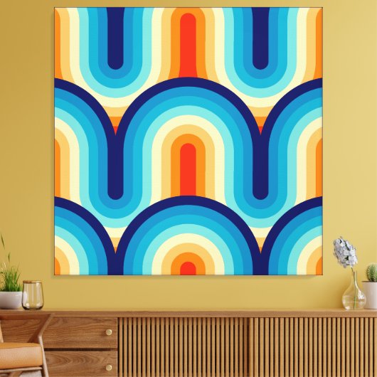 70s Rainbow Curves Leinwanddruck (Insitu (Wohnzimmer))