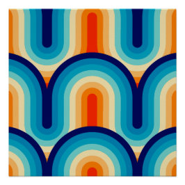 70s Rainbow Curves Poster