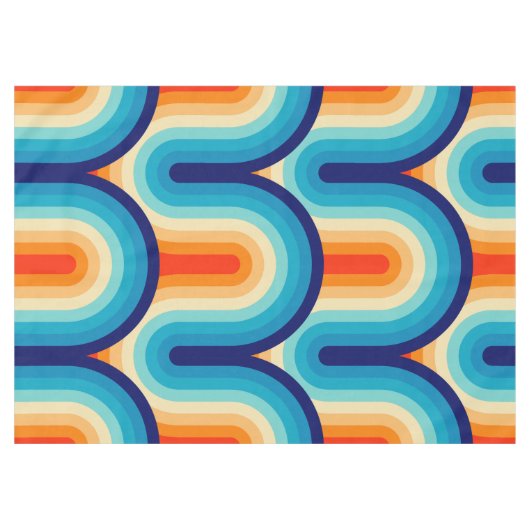 70s Rainbow Curves Tischdecke (Vorderseite (Horizontal))