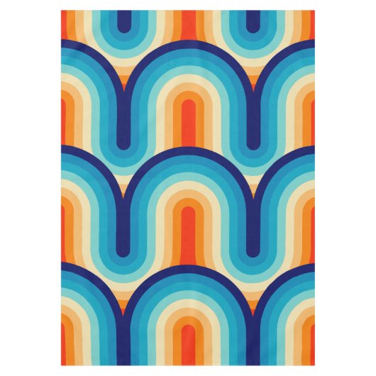 70s Rainbow Curves Tischdecke (Vorderseite)