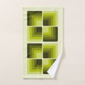 70s Rainbow Squares Monochrome Green Badhandtuch Set (Handtuch)