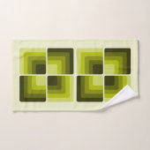 70s Rainbow Squares Monochrome Green Badhandtuch Set (Handtuch)