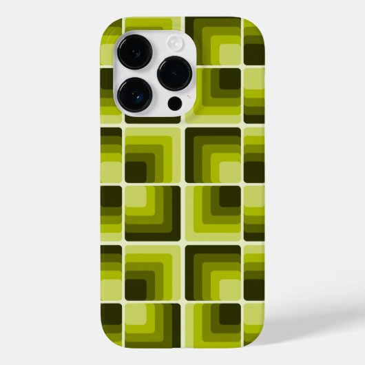 70s Rainbow Squares Monochrome Green Case-Mate iPhone Hülle (Rückseite)