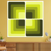 70s Rainbow Squares Monochrome Green Leinwanddruck (Insitu (Wohnzimmer))