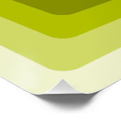 70s Rainbow Squares Monochrome Green Poster (Ecke)