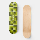 70s Rainbow Squares Monochrome Green Skateboard (Vorderseite)