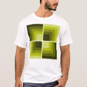 70s Rainbow Squares Monochrome Green T-Shirt (Vorderseite)