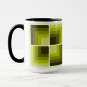 70s Rainbow Squares Monochrome Green Tasse (Links)