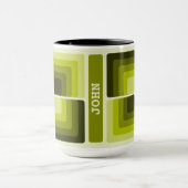 70s Rainbow Squares Monochrome Green Tasse (Zentrum)