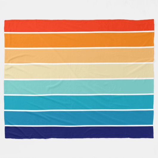 70s Rainbow Stripes Fleecedecke (Vorderseite (Horizontal))