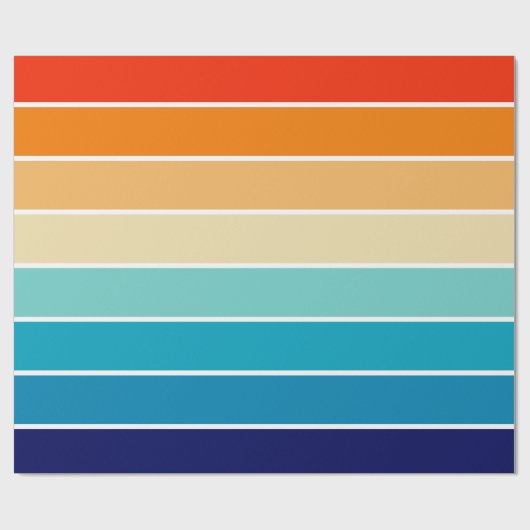70s Rainbow Stripes Geschenkpapier (Flach)