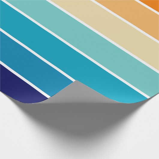 70s Rainbow Stripes Geschenkpapier (Ecke)