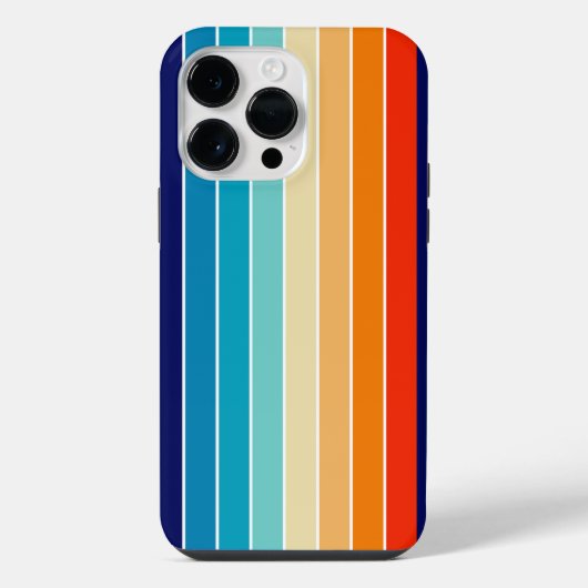 70s Rainbow Stripes iPhone Hülle (Rückseite)