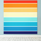 70s Rainbow Stripes Leinwanddruck (Insitu (Holzboden))