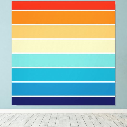 70s Rainbow Stripes Leinwanddruck (Insitu (Holzboden))