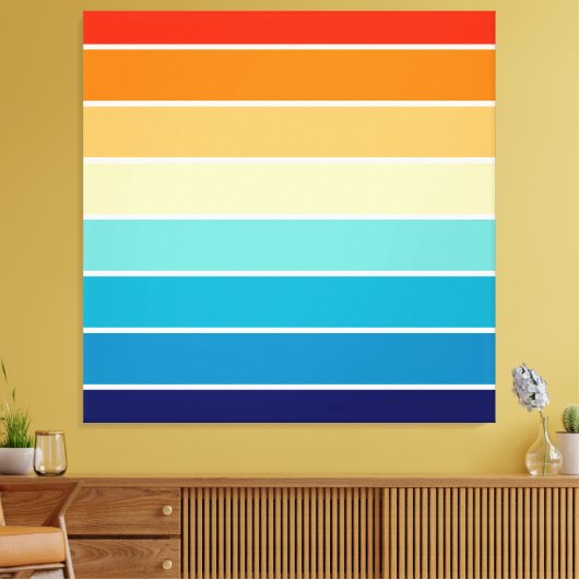 70s Rainbow Stripes Leinwanddruck (Insitu (Wohnzimmer))