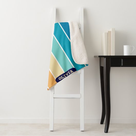 70s Rainbow Stripes Sherpadecke (Beispiel)