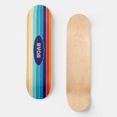 70s Rainbow Stripes Skateboard (Vorderseite)
