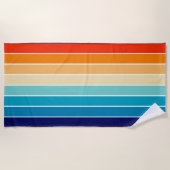 70s Rainbow Stripes Strandtuch (Vorderseite)