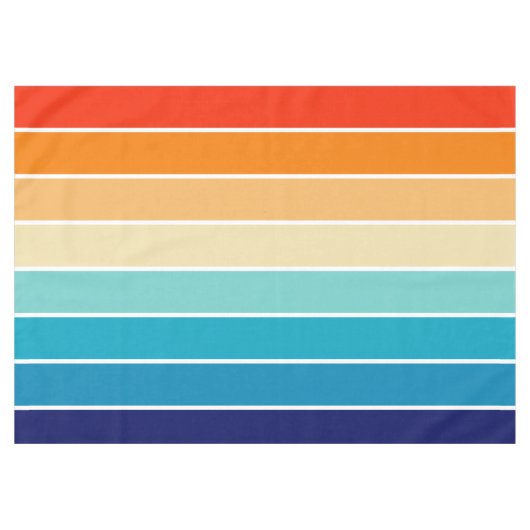 70s Rainbow Stripes Tischdecke (Vorderseite (Horizontal))