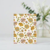 70's Retro Floral Pattern Postkarte (Stehend Vorderseite)