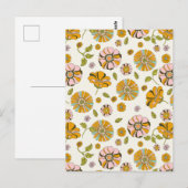 70's Retro Floral Pattern Postkarte (Vorne/Hinten)
