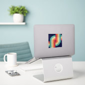 70s Retro Geometric Design Aufkleber (Laptop auf Schreibtisch)