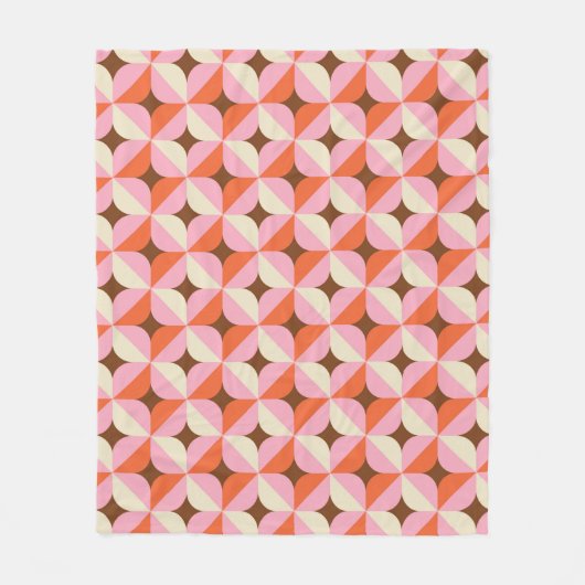 70s Retro Geometric Vintage Pattern Fleecedecke (Vorderseite)