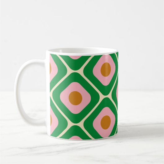 70's Retro Seamless Pattern. 60s and 70s Aesthetic Kaffeetasse (Links)